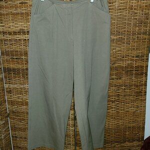Eileen Fisher Taupe Wide Leg Crop Pant Women's SZ M VTG Cotton Stretch Waist